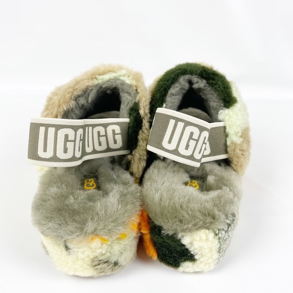 UGG Fluff Yeah Slide Cali Collage slippers in olive - Picture 4 of 12